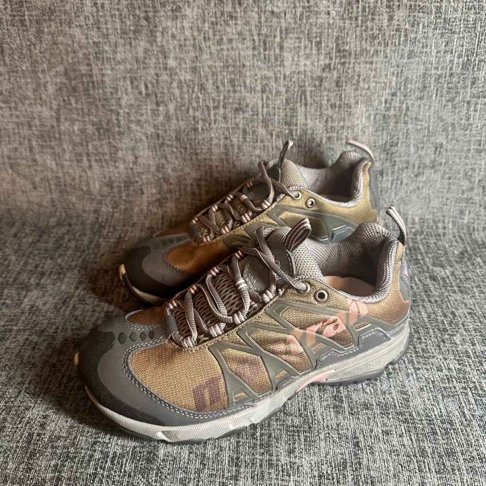 Montrail Trail Running Shoes Womens 6.5 Brown Gray Pink Hiking